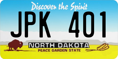 ND license plate JPK401
