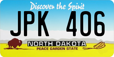 ND license plate JPK406
