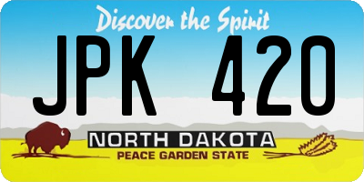 ND license plate JPK420