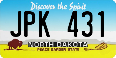 ND license plate JPK431