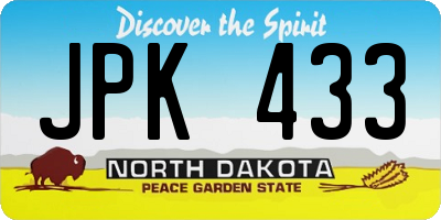 ND license plate JPK433