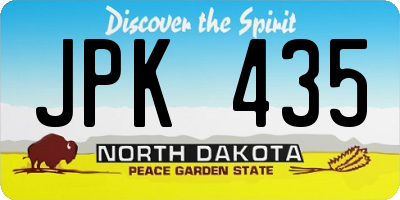 ND license plate JPK435