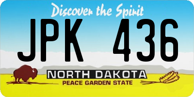 ND license plate JPK436
