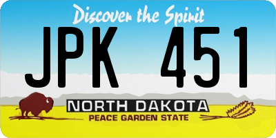 ND license plate JPK451