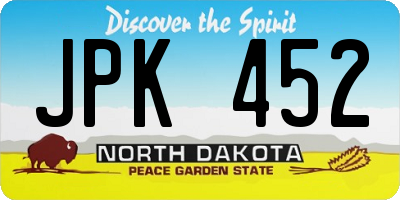 ND license plate JPK452