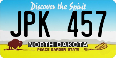 ND license plate JPK457