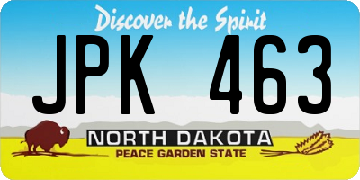ND license plate JPK463