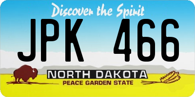 ND license plate JPK466