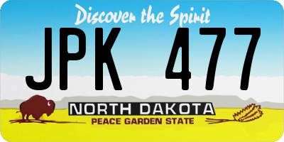 ND license plate JPK477