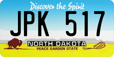 ND license plate JPK517
