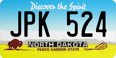 ND license plate JPK524
