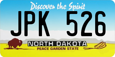 ND license plate JPK526
