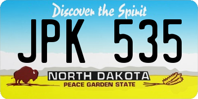 ND license plate JPK535