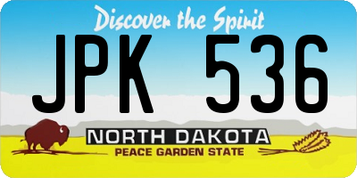ND license plate JPK536