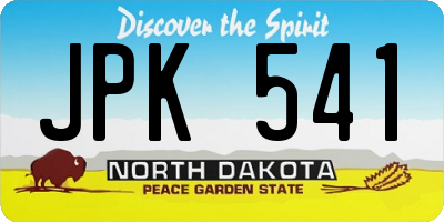 ND license plate JPK541