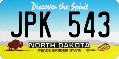 ND license plate JPK543