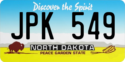 ND license plate JPK549