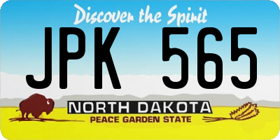 ND license plate JPK565
