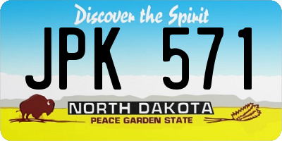 ND license plate JPK571