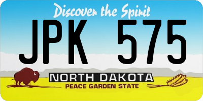 ND license plate JPK575