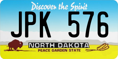 ND license plate JPK576