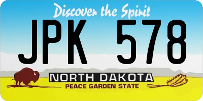 ND license plate JPK578