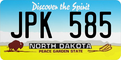 ND license plate JPK585