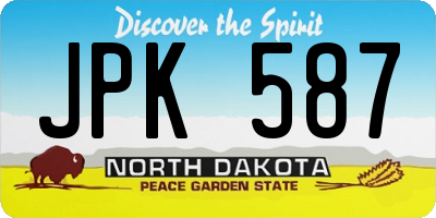 ND license plate JPK587