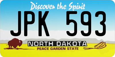 ND license plate JPK593