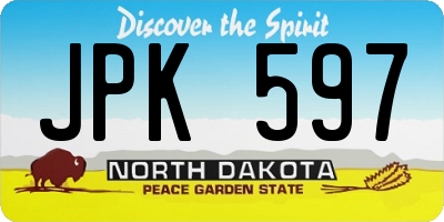 ND license plate JPK597
