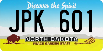 ND license plate JPK601