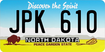 ND license plate JPK610