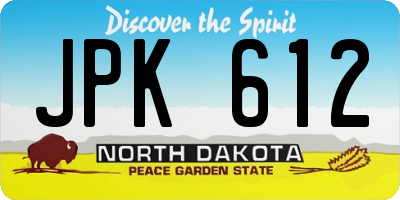 ND license plate JPK612