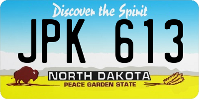 ND license plate JPK613