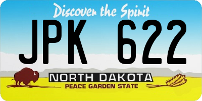 ND license plate JPK622