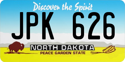ND license plate JPK626