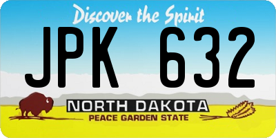 ND license plate JPK632