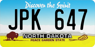 ND license plate JPK647