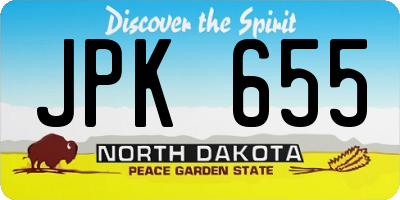 ND license plate JPK655
