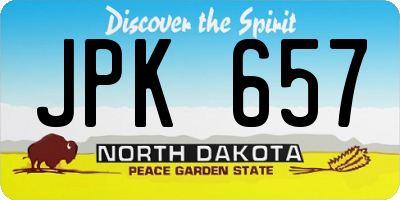 ND license plate JPK657