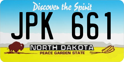 ND license plate JPK661