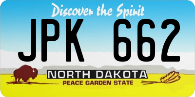 ND license plate JPK662