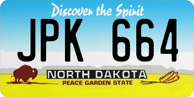 ND license plate JPK664