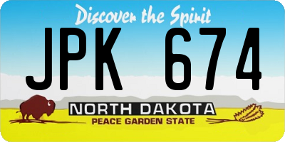 ND license plate JPK674