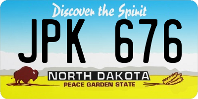ND license plate JPK676