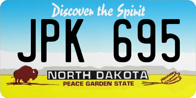 ND license plate JPK695