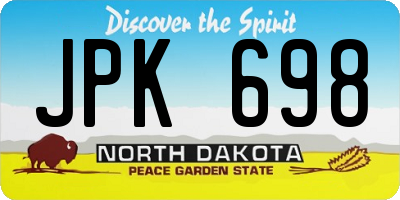 ND license plate JPK698