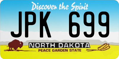 ND license plate JPK699