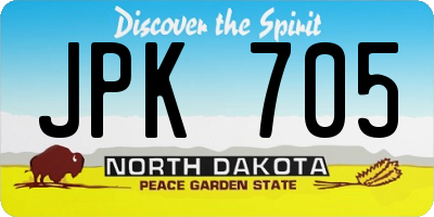 ND license plate JPK705