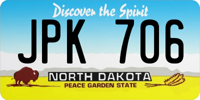ND license plate JPK706